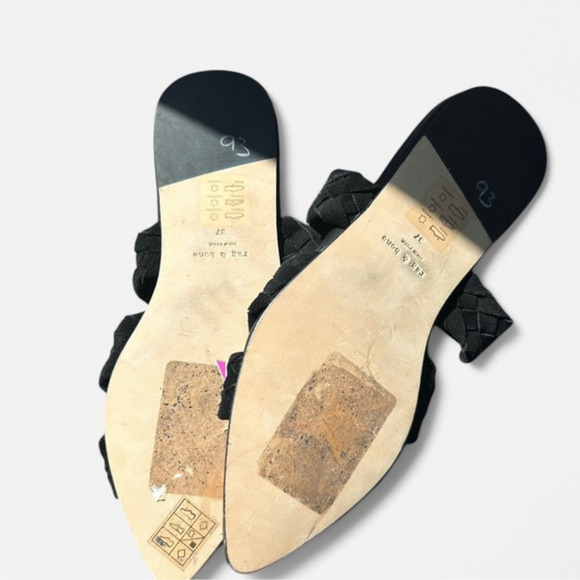 Rag & Bone Lewis Pointed Flat Slip On Leather Braided woven Sandals 7 womens - Picture 4 of 5